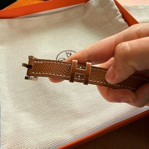 Hermes Pop-H Belt, Gold with silver hardware, size 75